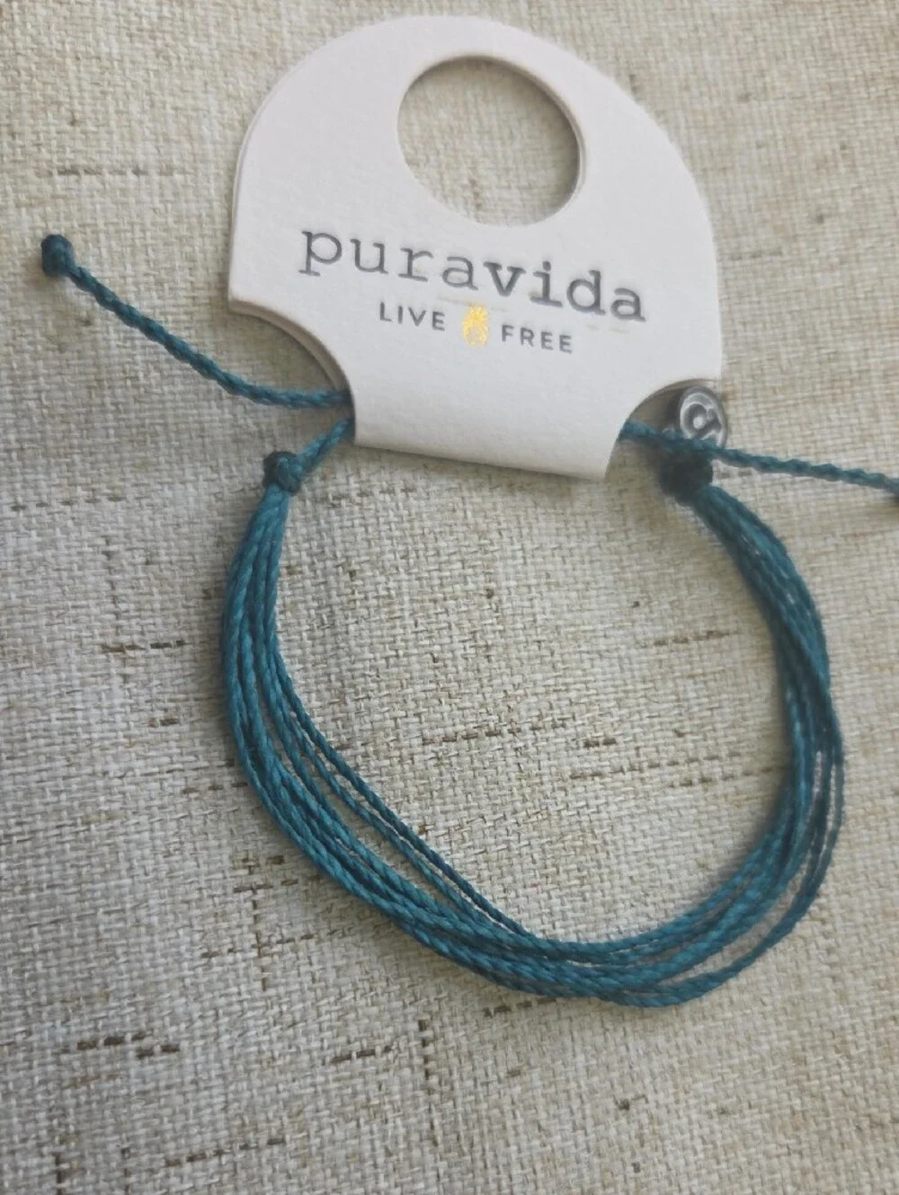 Pura Vida Teal Multi-Strand Waxed Cord Bracelet
